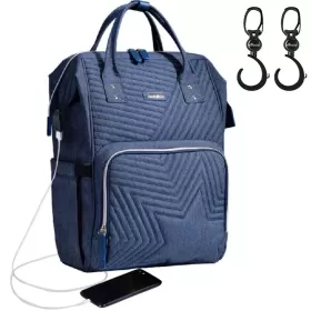 Sunveno Diaper Bag - Nova Blue + Stroller Hooks