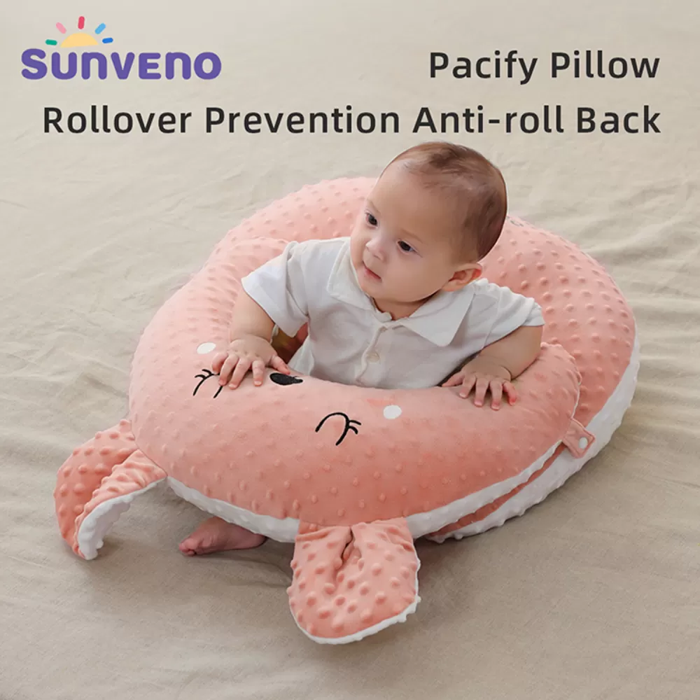 Sunveno Baby Anti-Reflux Feeding Pillow w/C Shapped Seating Pillow-Pink