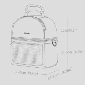 Sunveno - Insulated Lunch Bag wt Thermo Box - Grey