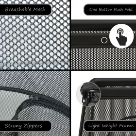 TEKNUM Portable Quick fold Playard & Cot with Zipper Door & Carry Bag - Midnight Black