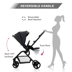 Teknum STROLL-1 Reversible Travel Stroller-Black