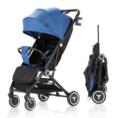 Teknum Travel Cabin Stroller with Coffee Cup Holder - Blue