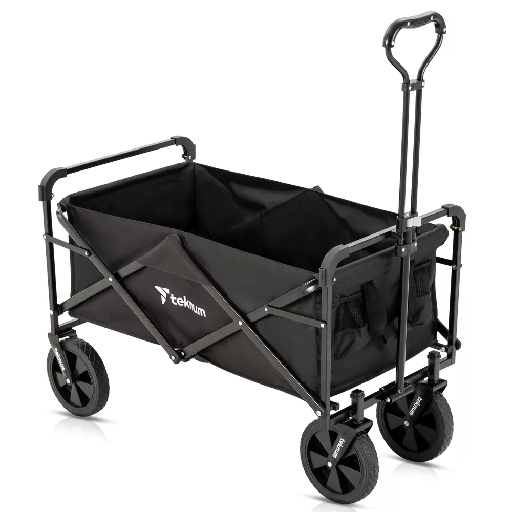 Teknum Folding Wagon Cart w/Canopy-Black